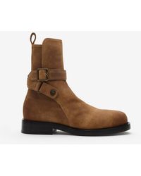 Burberry - Waxed Suede Ledger Boots​ - Lyst