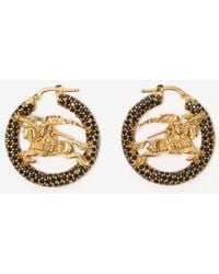 Burberry - Knight Pavé Hoop Earrings - Lyst