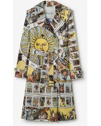 Burberry - Long Tarot Print Silk Foxfield Trench Coat - Lyst