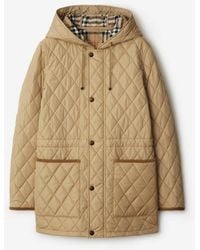 Burberry - Beige Nylon Bromley Quilted Parka - Lyst