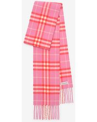 Burberry - Narrow Check Cashmere Scarf - Lyst