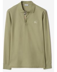 Burberry - Long-Sleeve Cotton Polo Shirt - Lyst