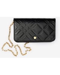 Burberry - Embossed Check Chain Strap Wallet - Lyst