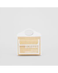 Burberry Mini Two-tone Raffia And Leather Pocket Bag - Natural