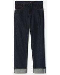 Burberry - Straight Turn-Up Jeans - Lyst
