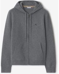 Burberry - Cashmere Blend Zip Hoodie - Lyst