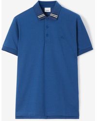 Burberry - Cotton Silk Polo Shirt - Lyst