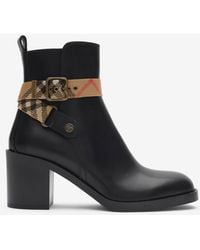Burberry - Huntley 80Mm Leather Ankle Boots - Lyst