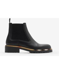 Burberry - Leather Gravel Chelsea Boots​ - Lyst