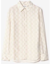 Burberry - Classic Fit Knight Checkerboard Silk Shirt - Lyst