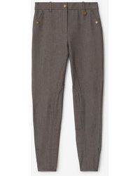Burberry - Herringbone Stretch Cotton Jodhpurs - Lyst