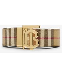 Burberry - Ceinture fine TB réversible Check - Lyst