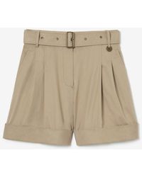 Burberry - Belted Tropical Gabardine Shorts - Lyst