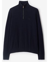 Burberry - Cashmere Blend Half-Zip Sweater - Lyst