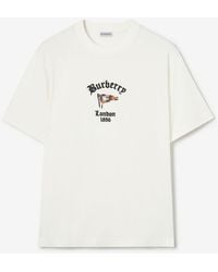 Burberry - Check Flag Cotton T-Shirt - Lyst