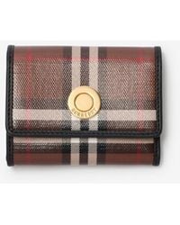 Burberry - Small Check Folding Wallet - Lyst