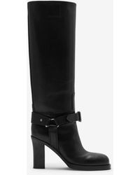 Burberry - Leather Stirrup High Boots - Lyst