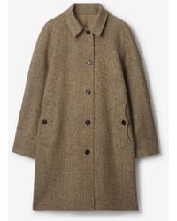 Burberry - Long Herringbone Wool Dual Car Coat - Lyst