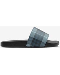Burberry - Check Slides - Lyst