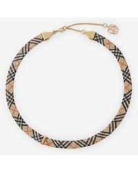Burberry - Check Print Necklace - Lyst