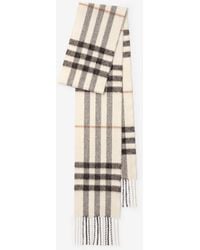 Burberry - Narrow Sparkle Check Cashmere Scarf - Lyst