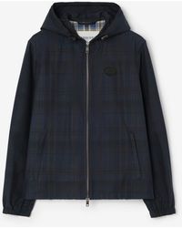 Burberry - Check Cotton Newport Hooded Jacket - Lyst