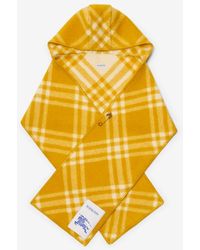 Burberry - Check Wool Hooded Scarf - Lyst