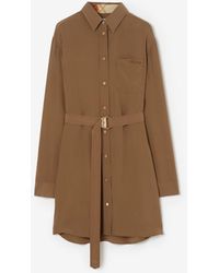 Burberry - Silk Crepe De Chine Shirt Dress - Lyst