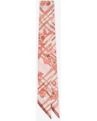 Burberry - Skinny Watercolour Check Silk Scarf - Lyst