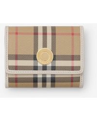 Burberry - Small Check Folding Wallet - Lyst