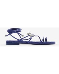 Burberry - Leather Ivy Shield Sandals - Lyst