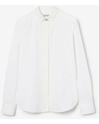 Burberry - Classic Fit Grosgrain Trim Cotton Shirt - Lyst
