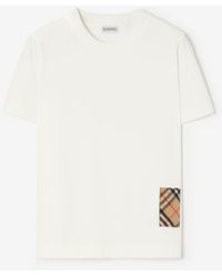 Burberry - Check Cashmere Patch Cotton T-Shirt - Lyst