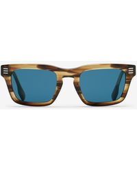 Burberry - Stripe Square Sunglasses - Lyst