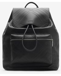 Burberry - Embossed Check Backpack - Lyst