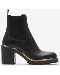 Burberry - Leather Gravel Heel Chelsea Boots​ - Lyst