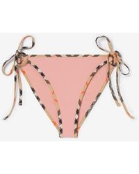 Burberry - Check Trim Bikini Briefs - Lyst