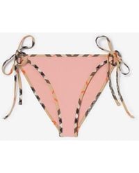 Burberry - Check Trim Bikini Briefs - Lyst