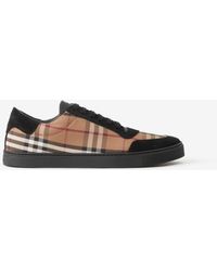 Burberry - Vintage Check Canvas & Suede Sneaker - Lyst