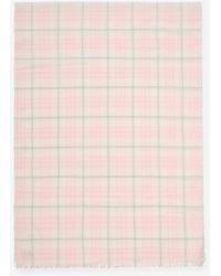Burberry - Wide Check Wool Silk Blend Scarf - Lyst