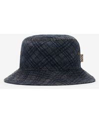 Burberry - Check Denim Bucket Hat - Lyst