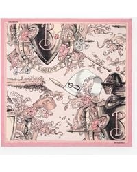Burberry - Etched Knight Silk Scarf - Lyst