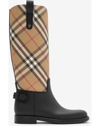 Burberry - Check Cavalier Outdoor Boots - Lyst
