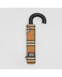 Burberry Vintage Check Folding Umbrella - Natural