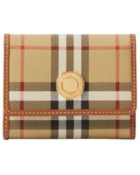 Burberry - Small Check Folding Wallet - Lyst