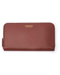 Burberry - Large Logo Leather Zip Wallet - Lyst