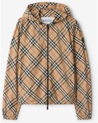 Burberry - Check Hooded Jacket - Lyst