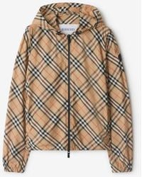 Burberry - Check Hooded Jacket - Lyst