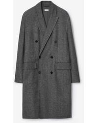 Burberry - Herringbone Wool Tailored Coat - Lyst