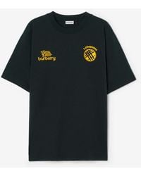 Burberry - Logo Badge Cotton T-Shirt - Lyst